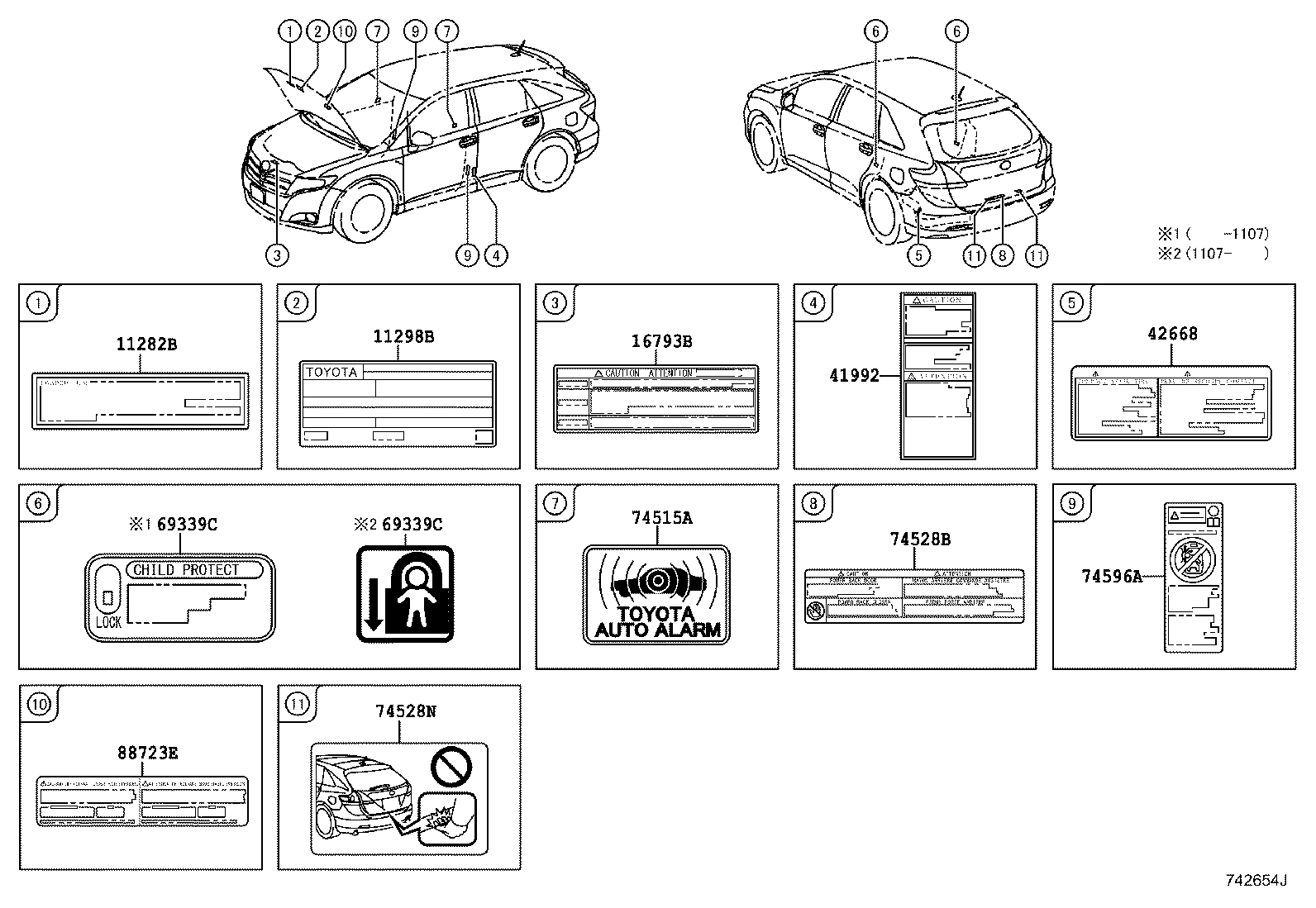 Exploded illustration 742654J
