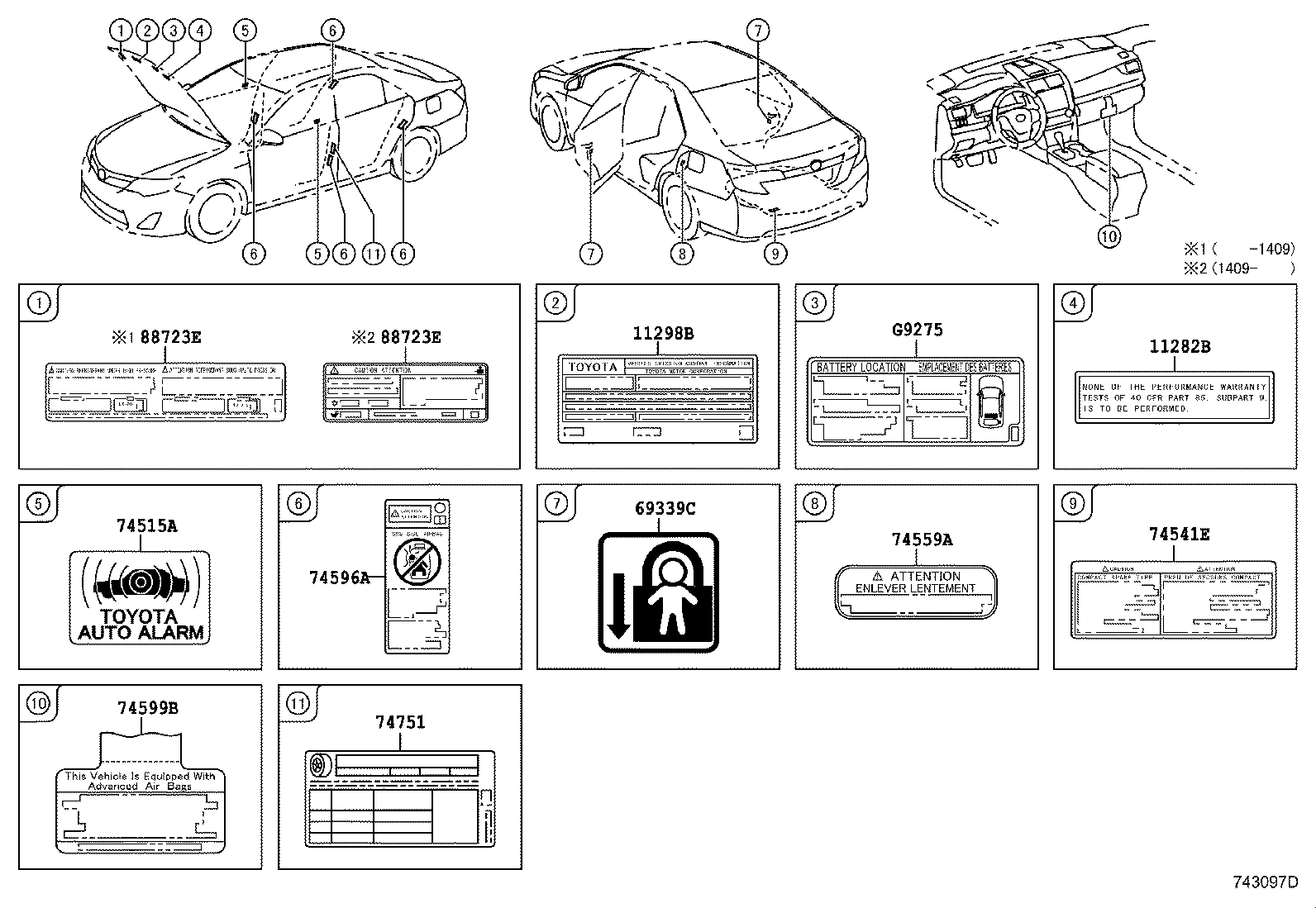 Exploded illustration 743097D