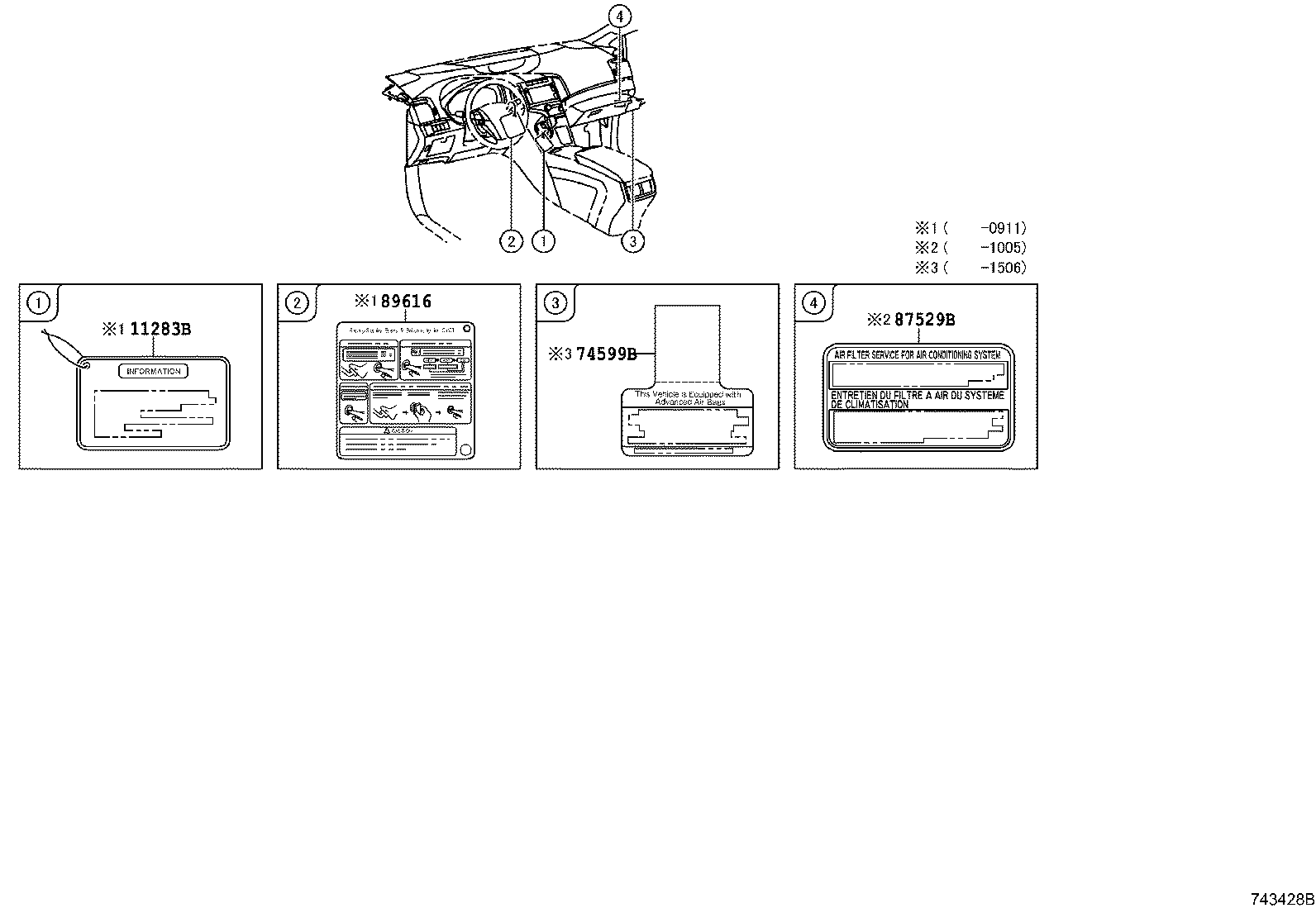 Exploded illustration 743428B