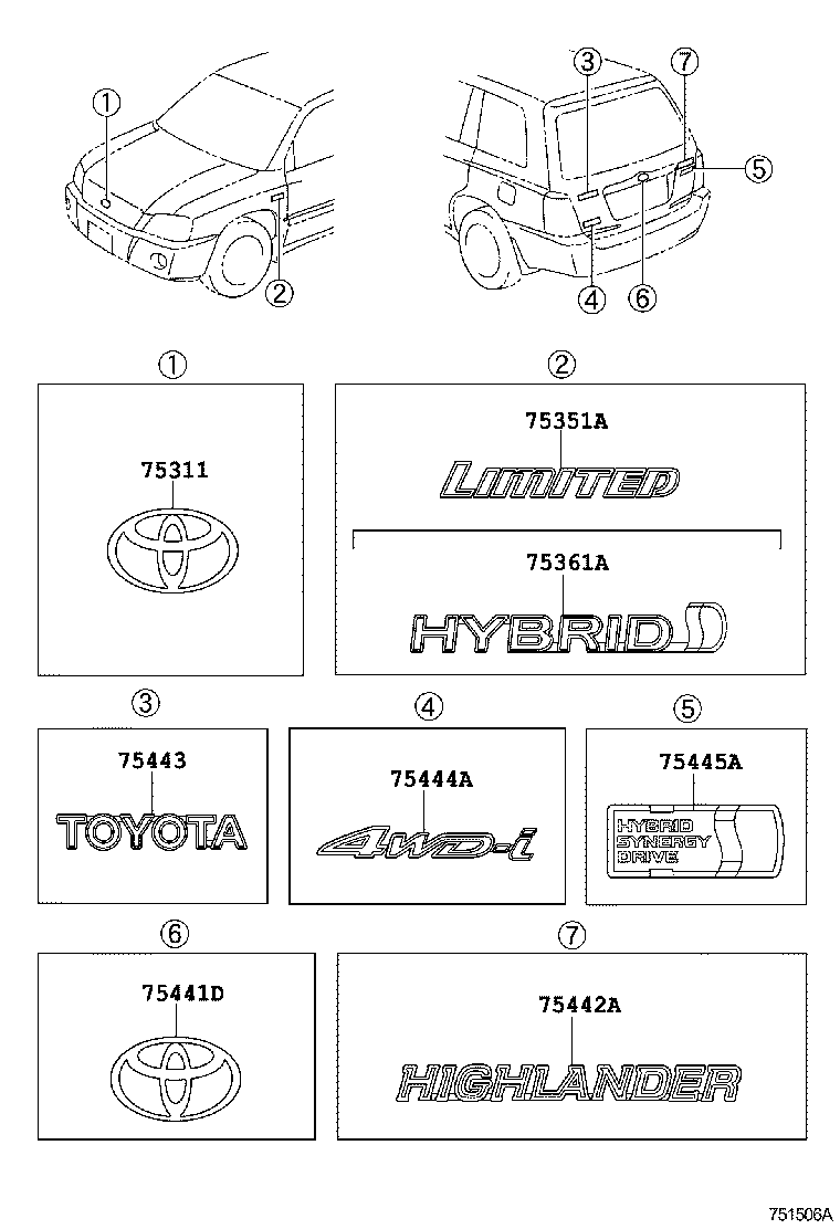 Exploded illustration 751506A