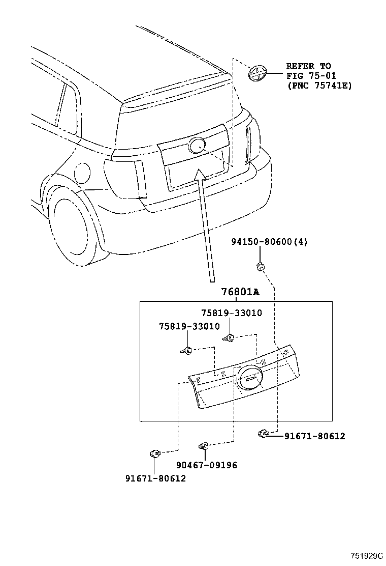 Exploded illustration 751929C