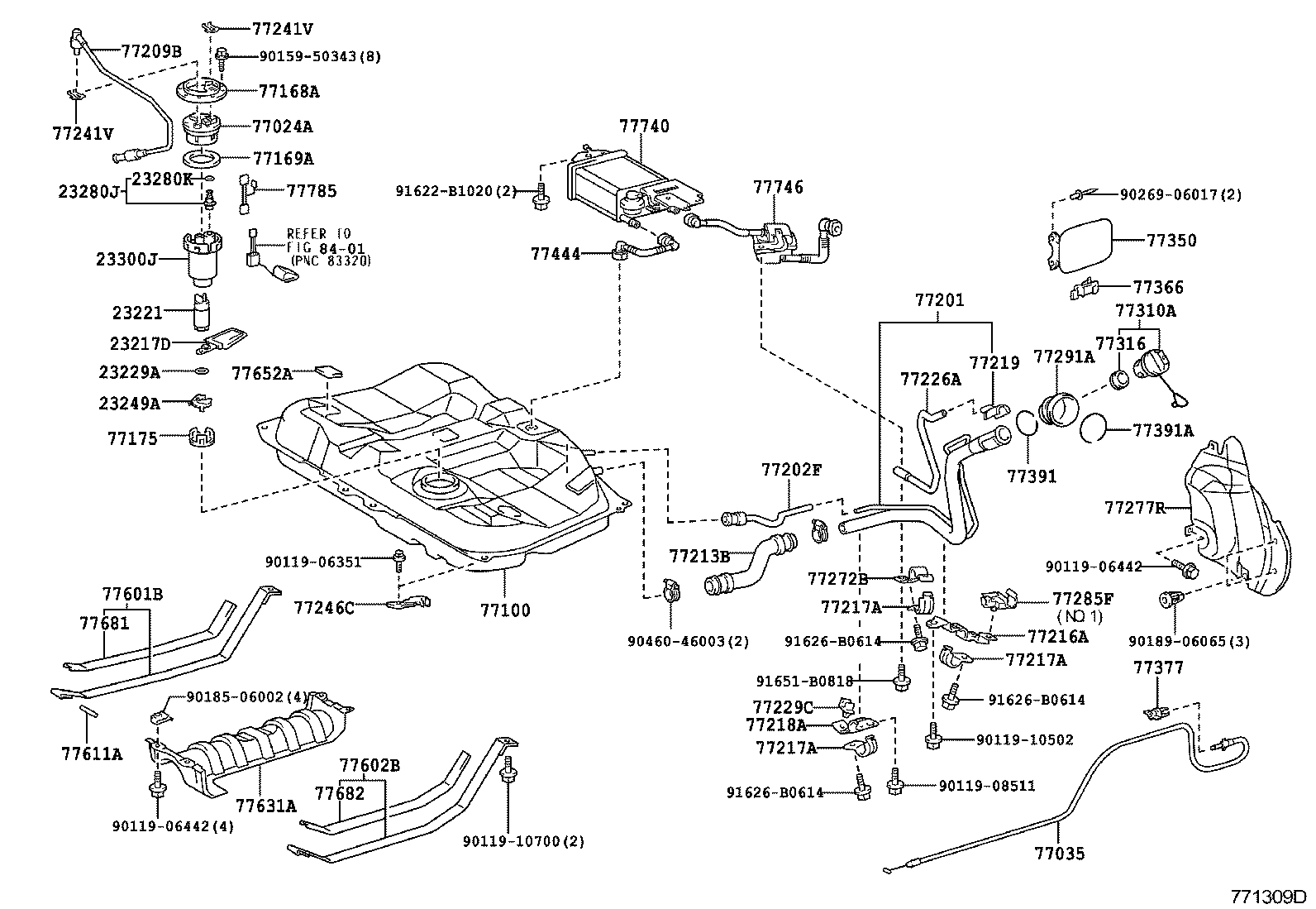 Exploded illustration 771309D