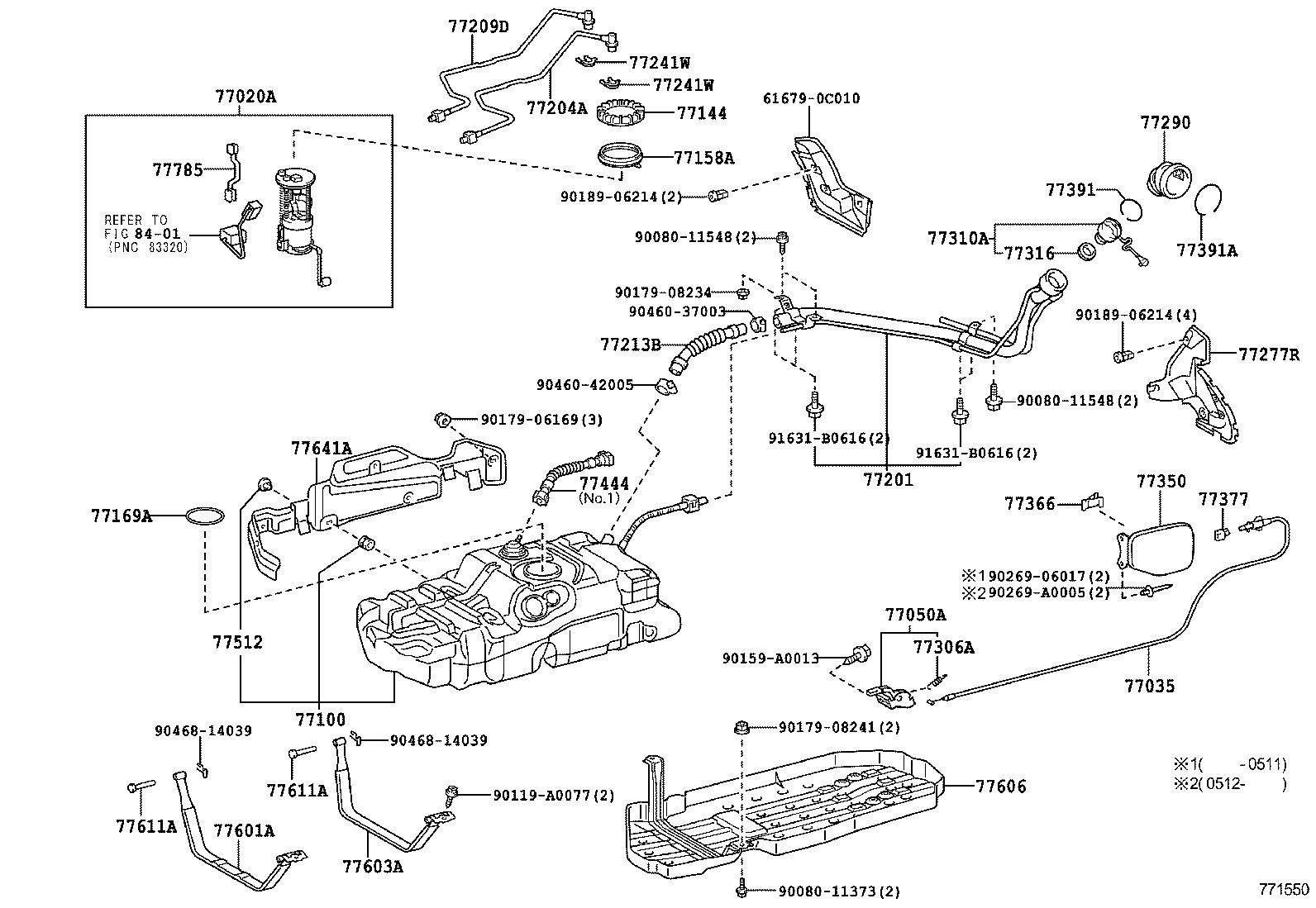 Exploded illustration 771550H