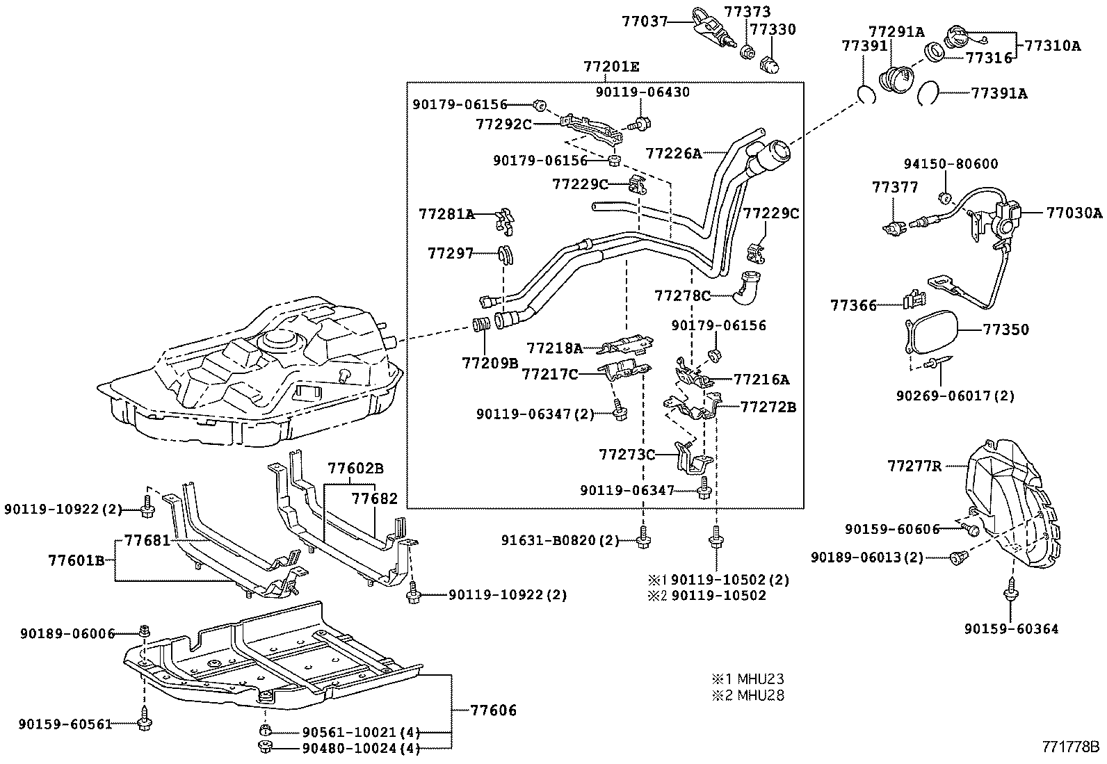 Exploded illustration 771778B