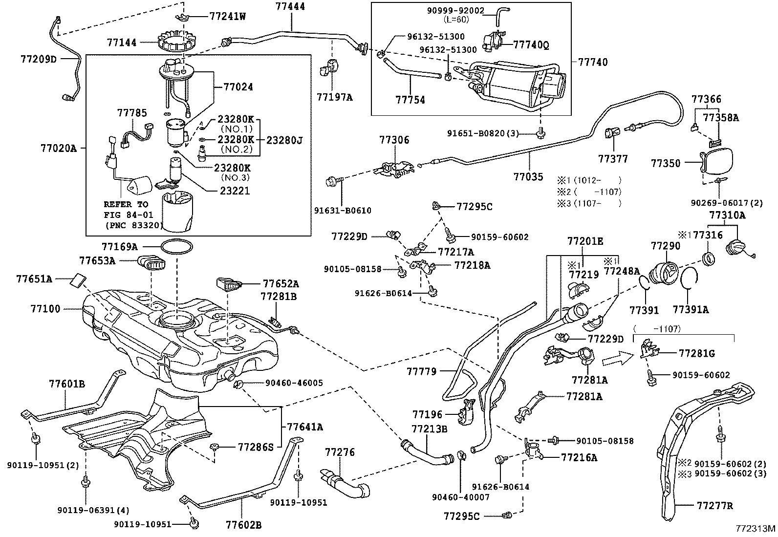 Exploded illustration 772313M