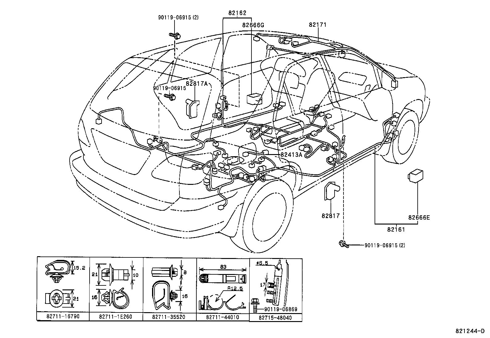 Exploded illustration 821244D