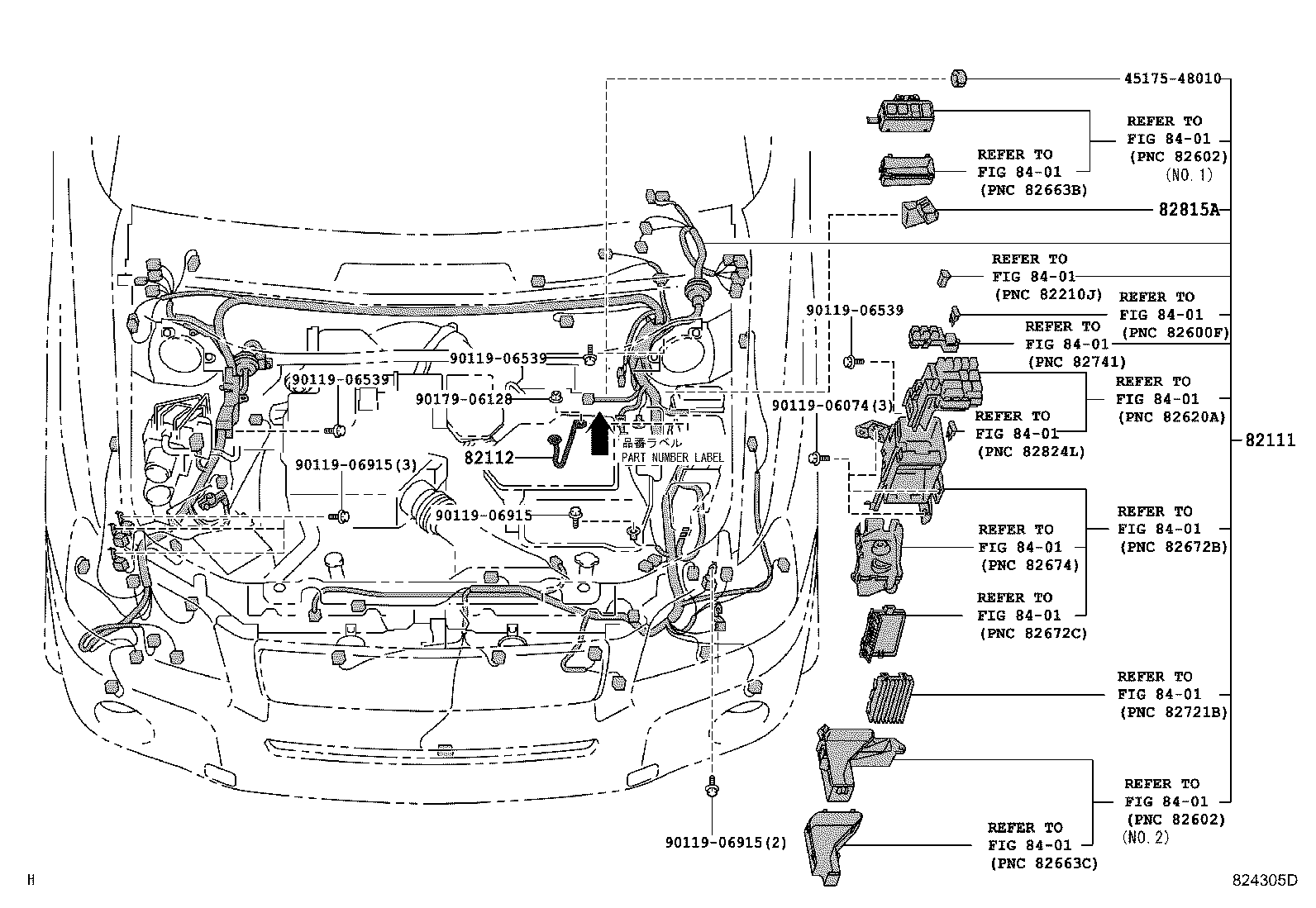 Exploded illustration 824305D