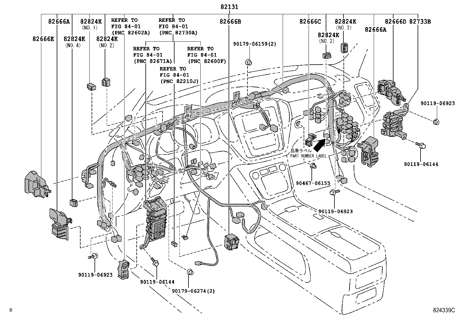 Exploded illustration 824339C