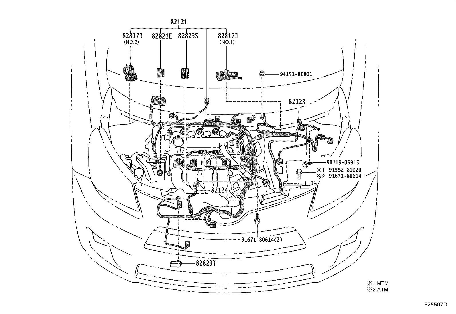Exploded illustration 825507D