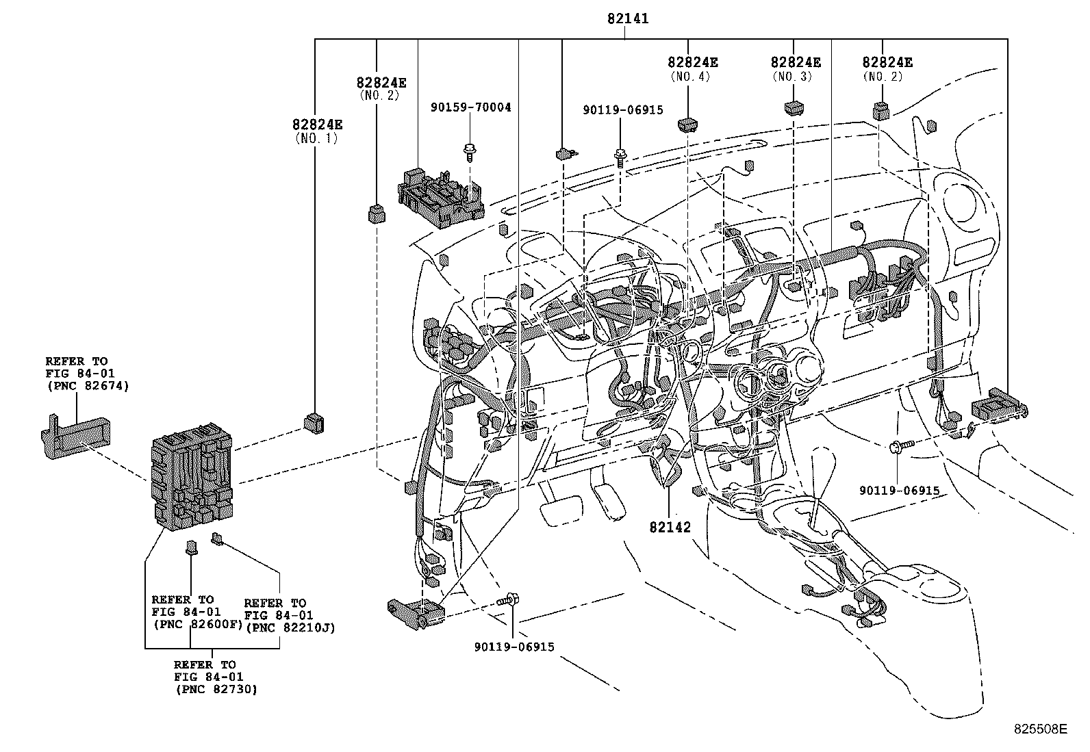 Exploded illustration 825508E