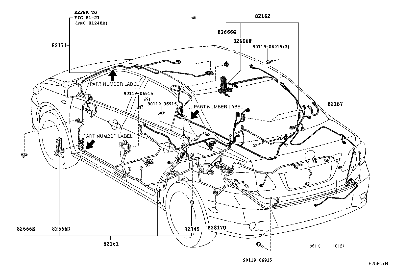 Exploded illustration 825957B