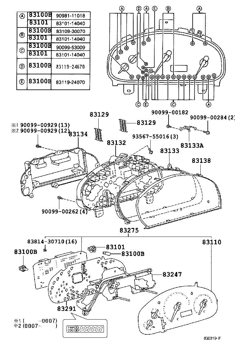 Exploded illustration 830319F