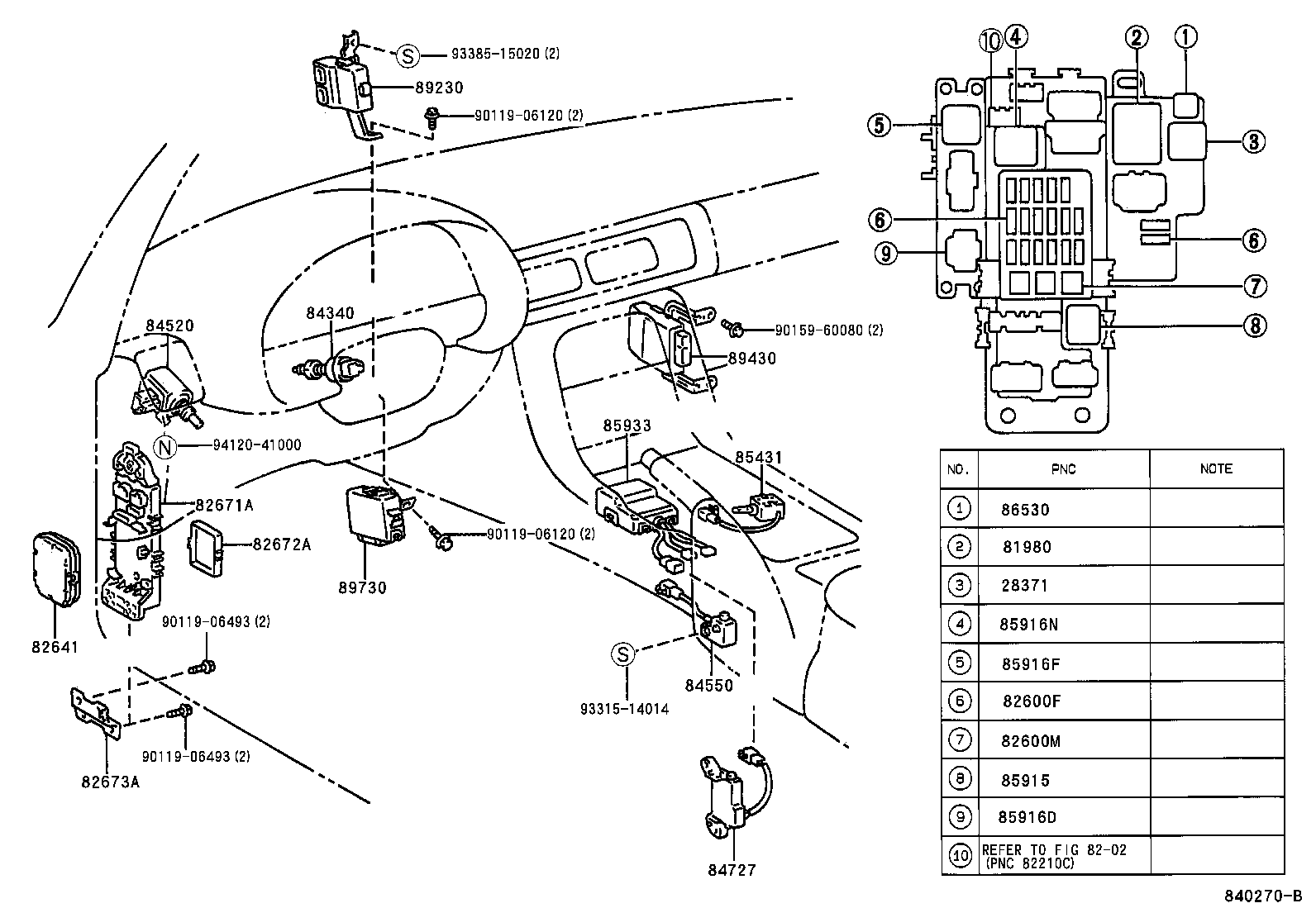 Exploded illustration 840270B