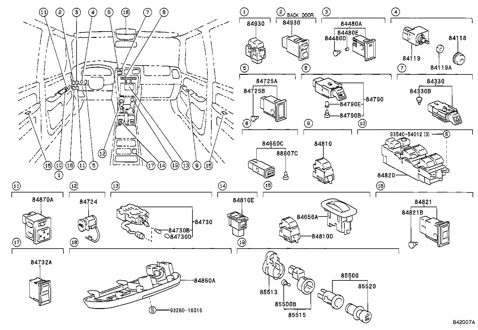 Exploded illustration 842007A