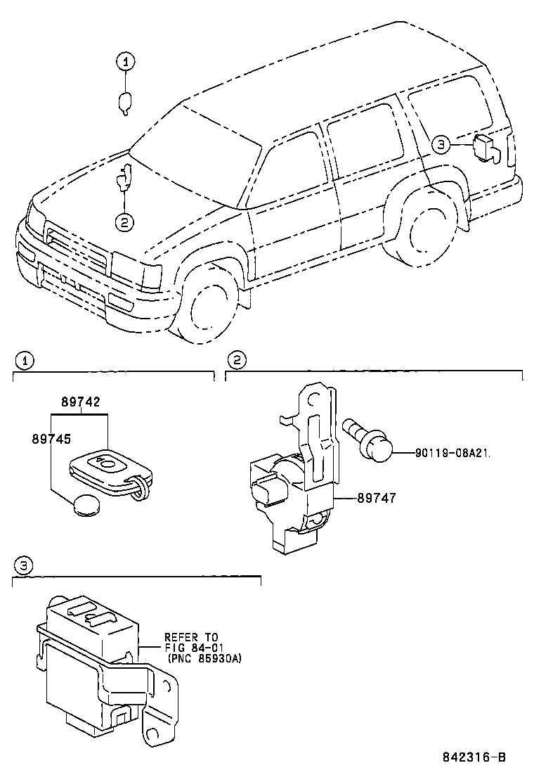 Exploded illustration 842316B