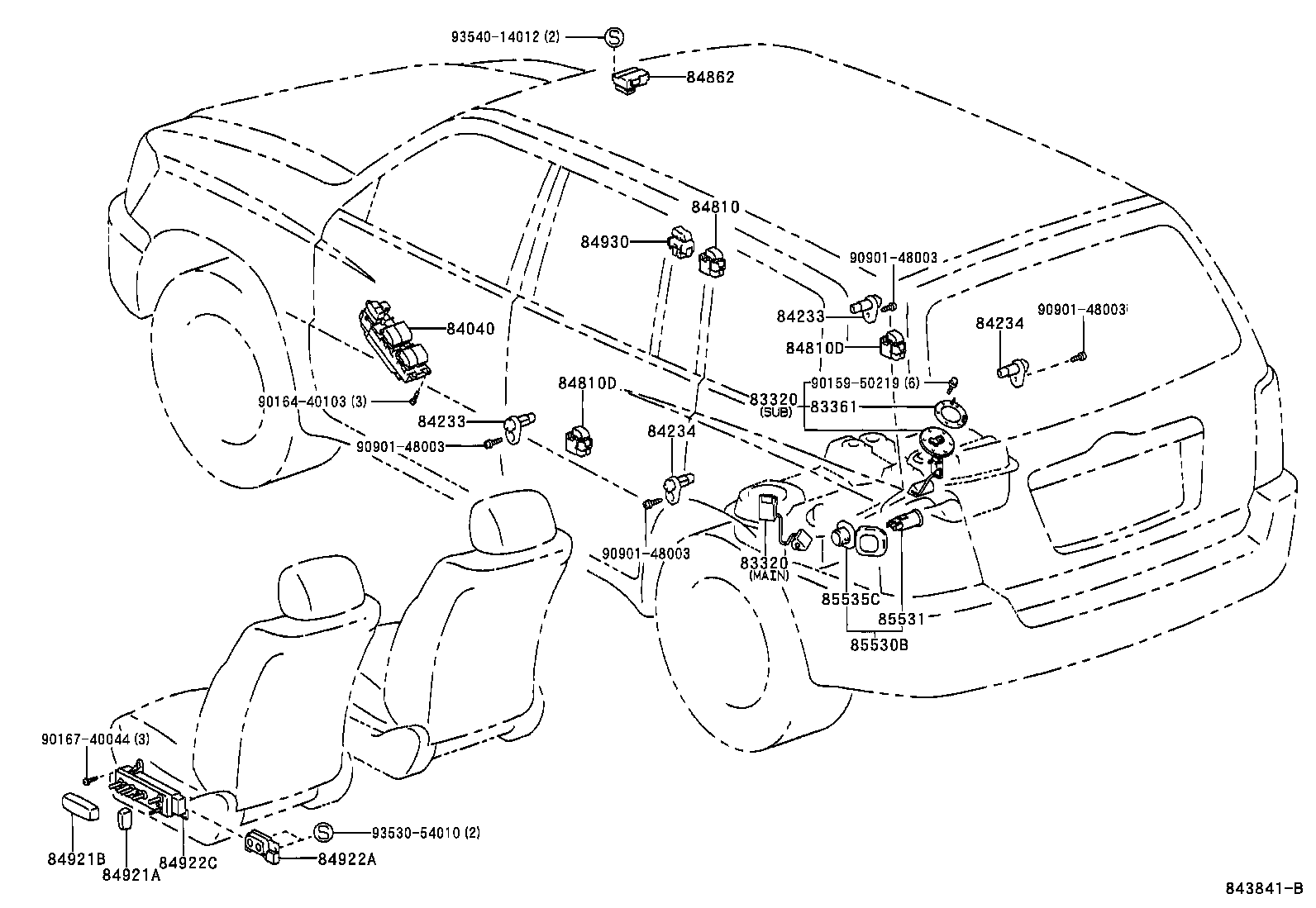 Exploded illustration 843841B