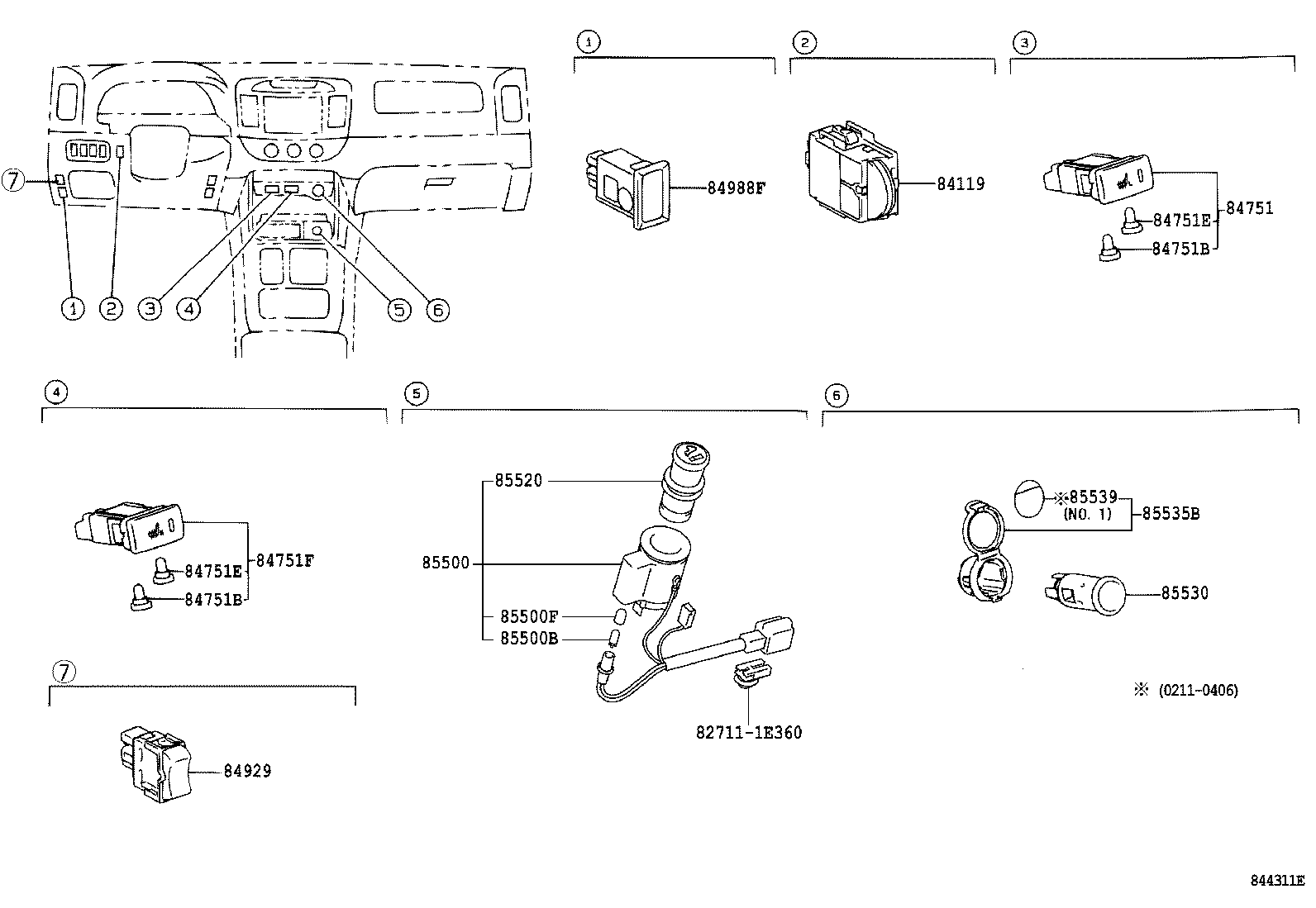 Exploded illustration 844311E