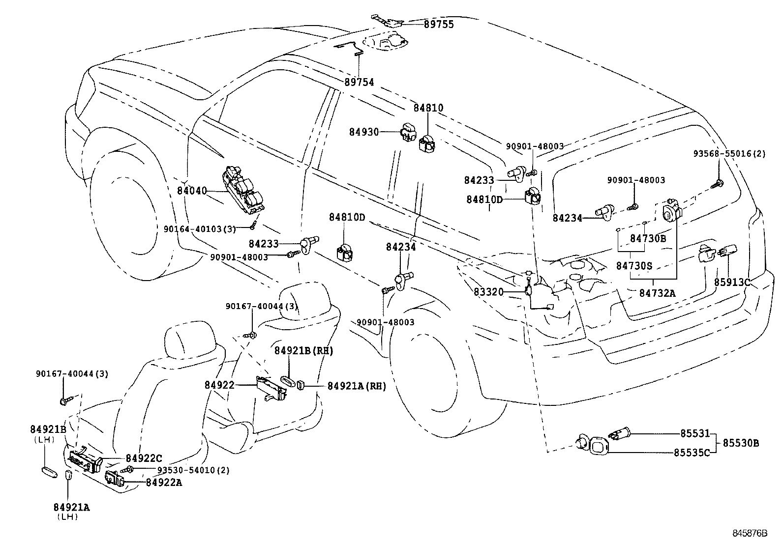 Exploded illustration 845876B
