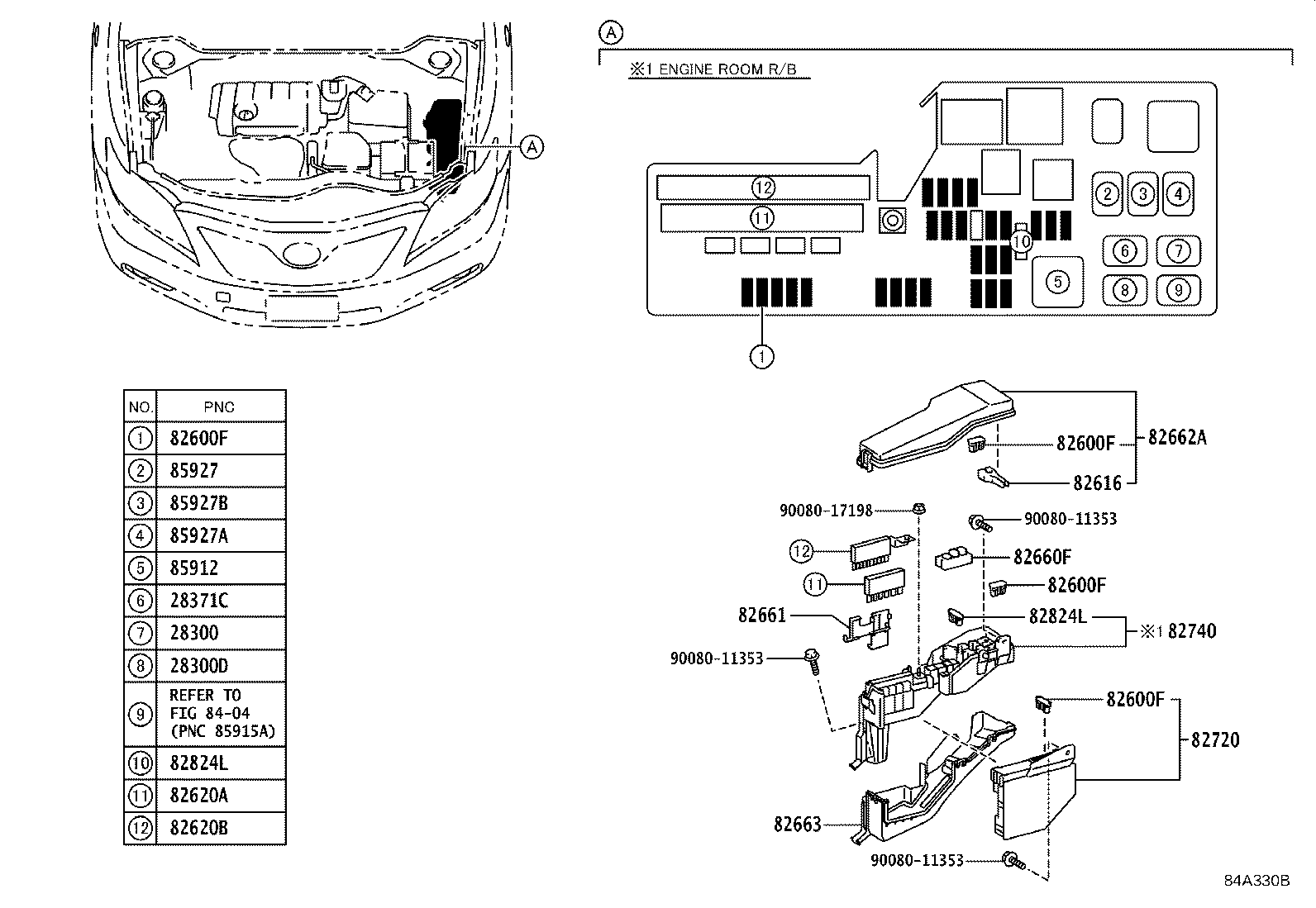 Exploded illustration 84A330B