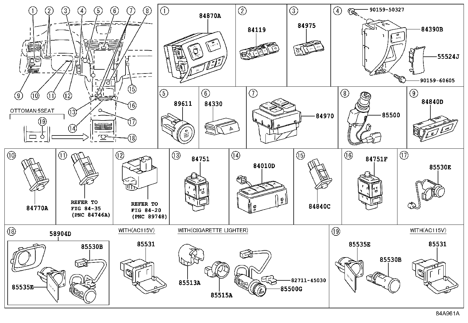 Exploded illustration 84A961A