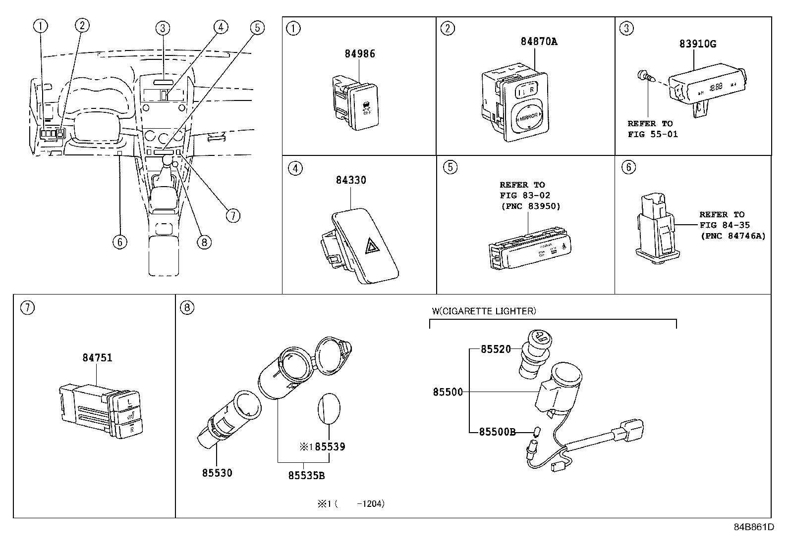 Exploded illustration 84B861D
