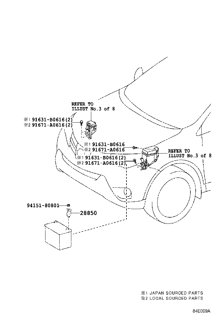 Exploded illustration 84E009A