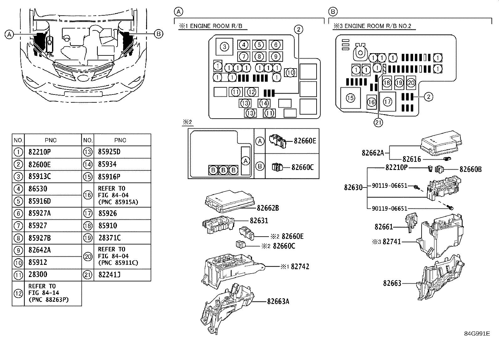 Exploded illustration 84G991E