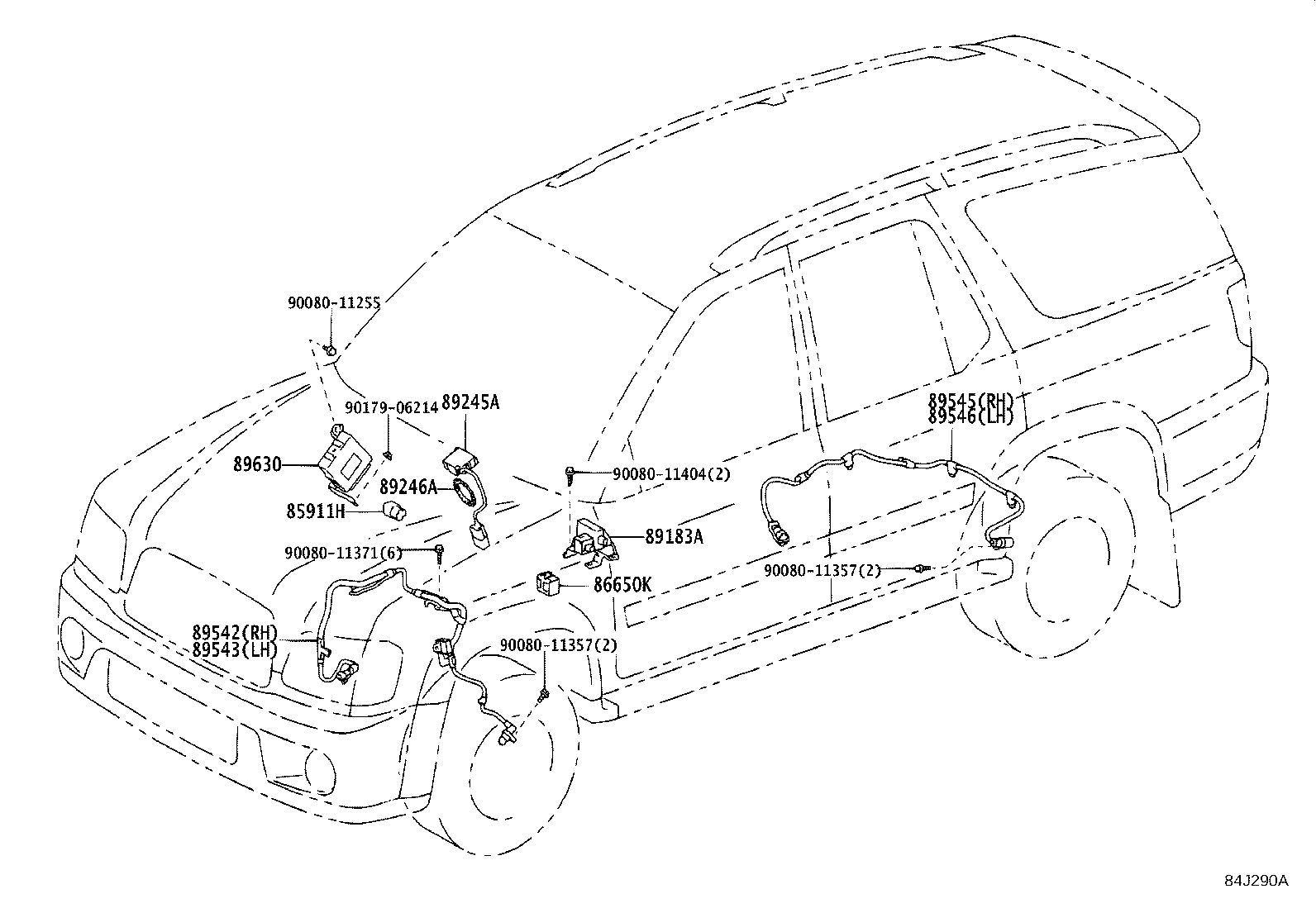 Exploded illustration 84J290A
