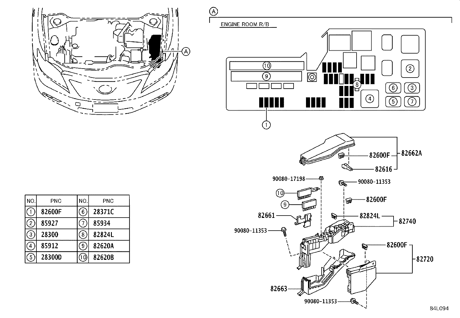 Exploded illustration 84L094