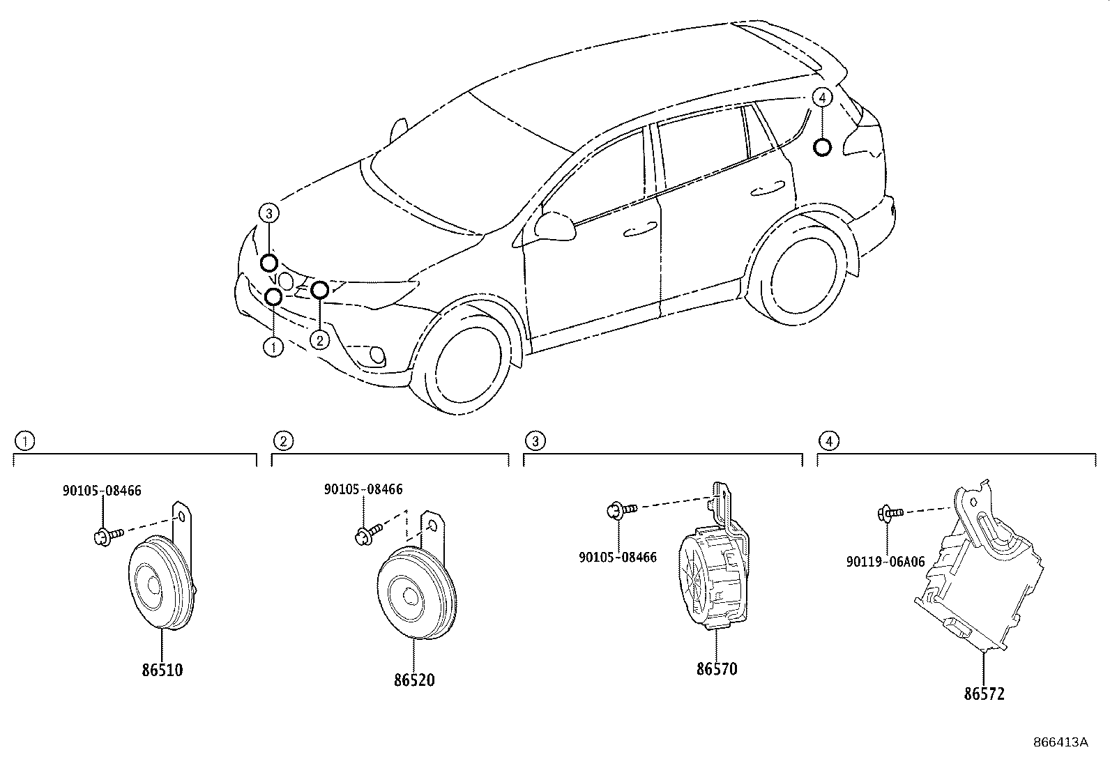 Exploded illustration 866413A