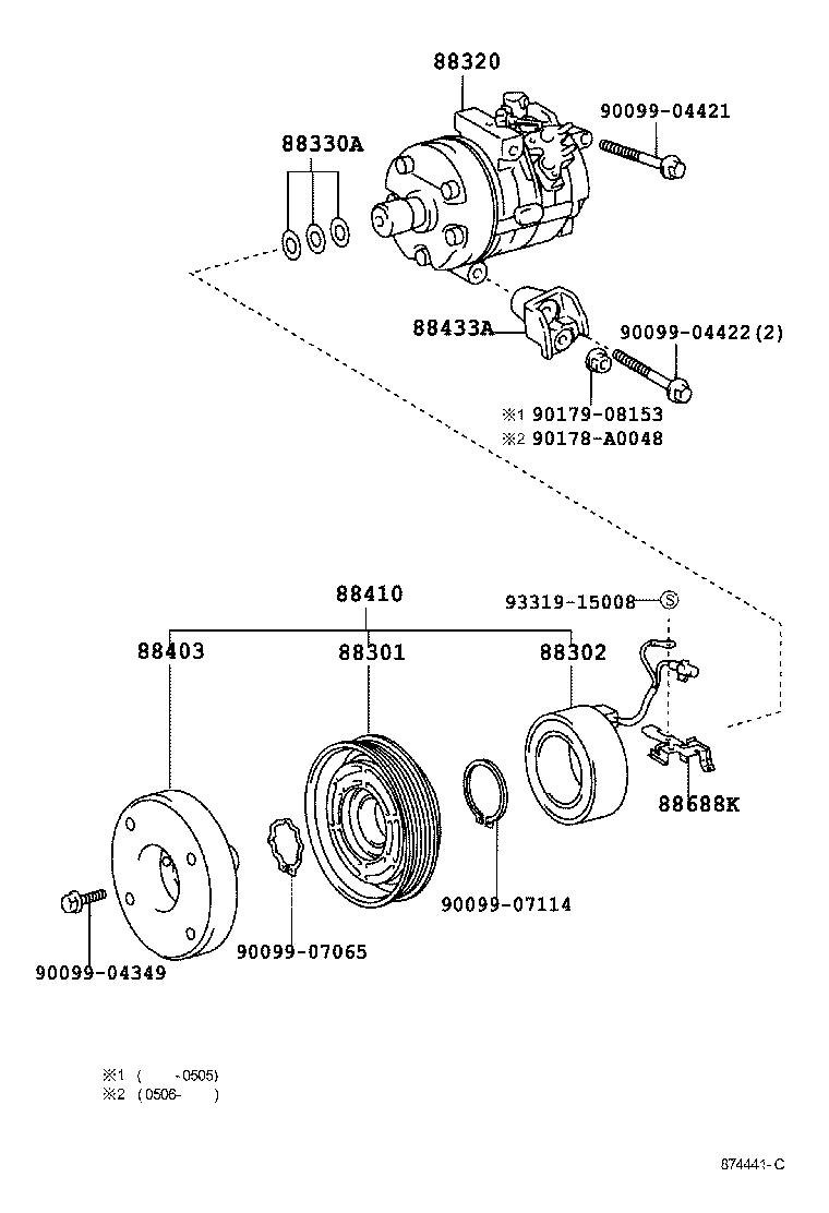 Exploded illustration 874441C