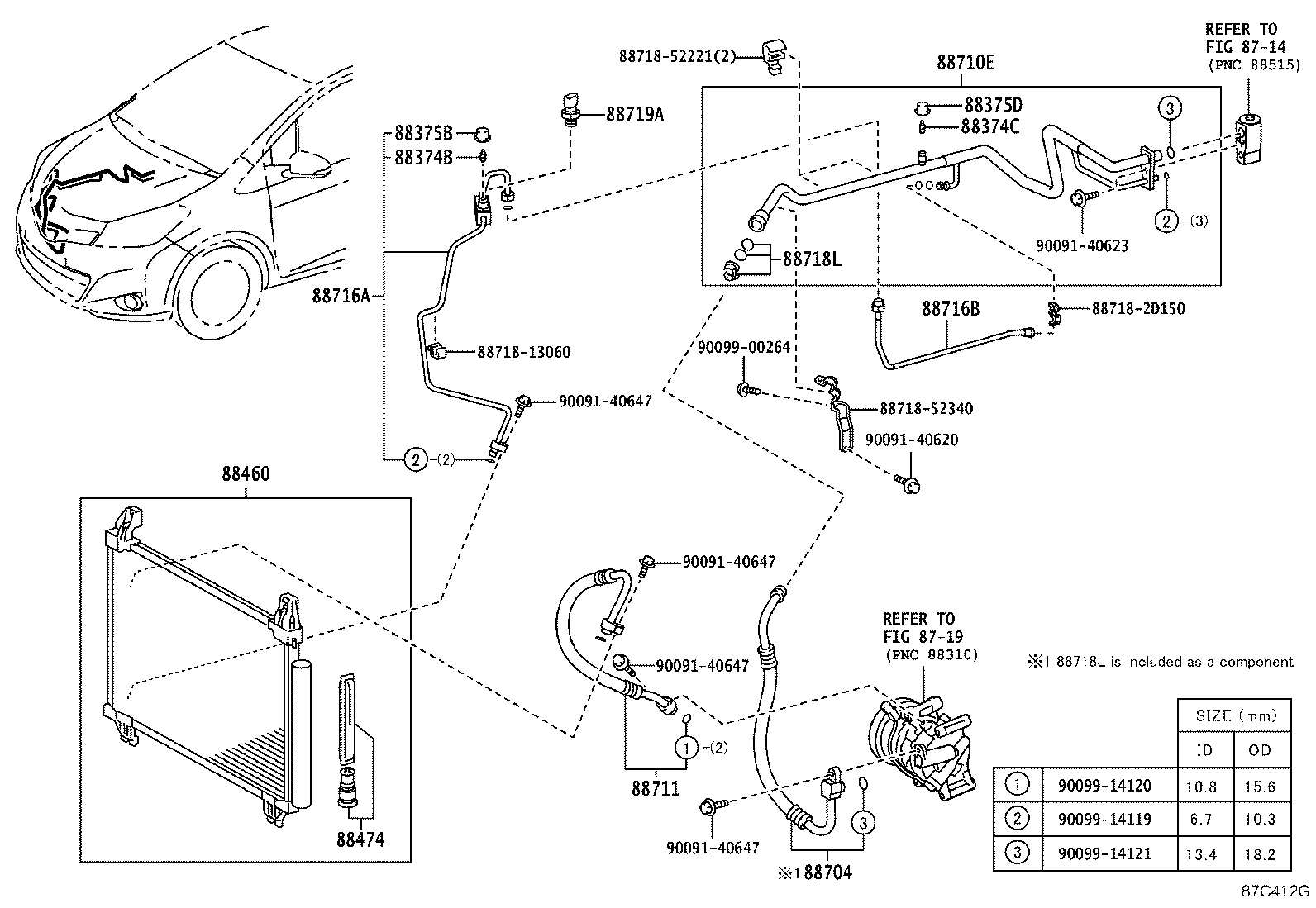Exploded illustration 87C412G