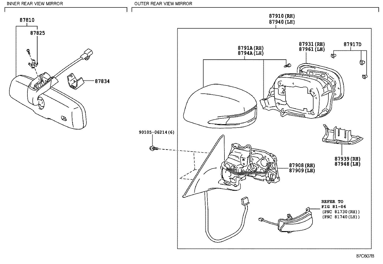 Exploded illustration 87C607B