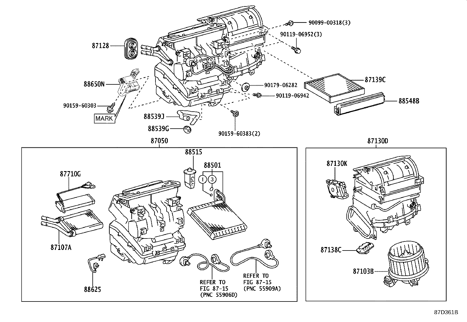 Exploded illustration 87D361B