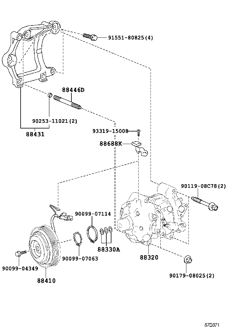 Exploded illustration 87D371