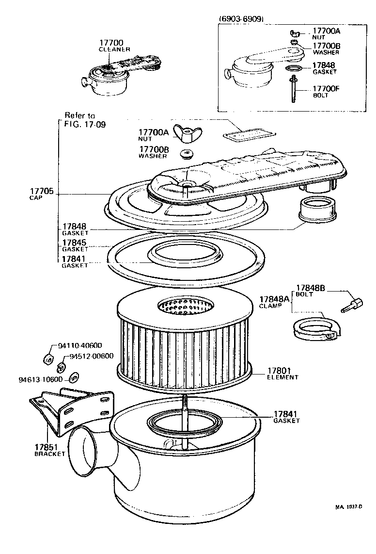 Exploded illustration MA1037D