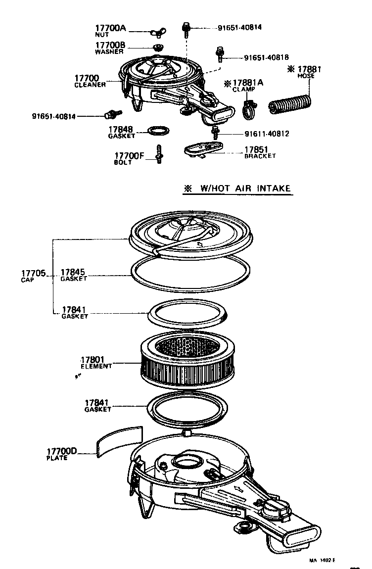Exploded illustration MA1402E