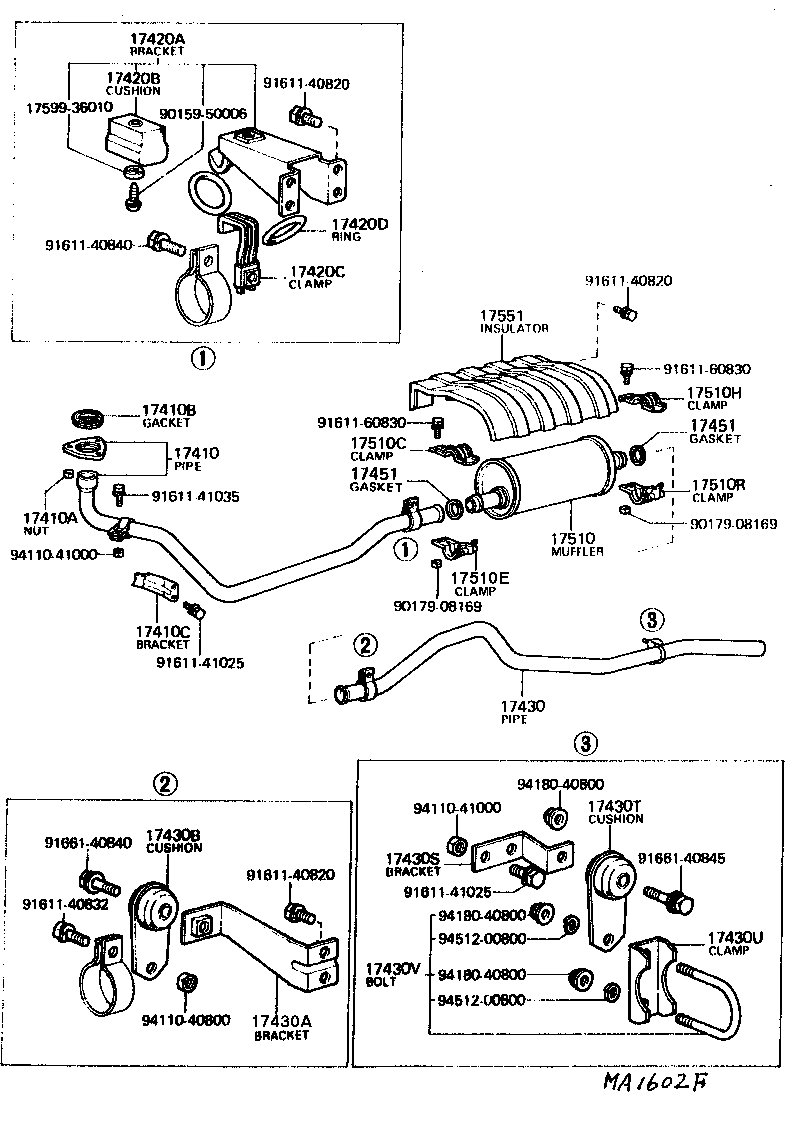 Exploded illustration MA1602F