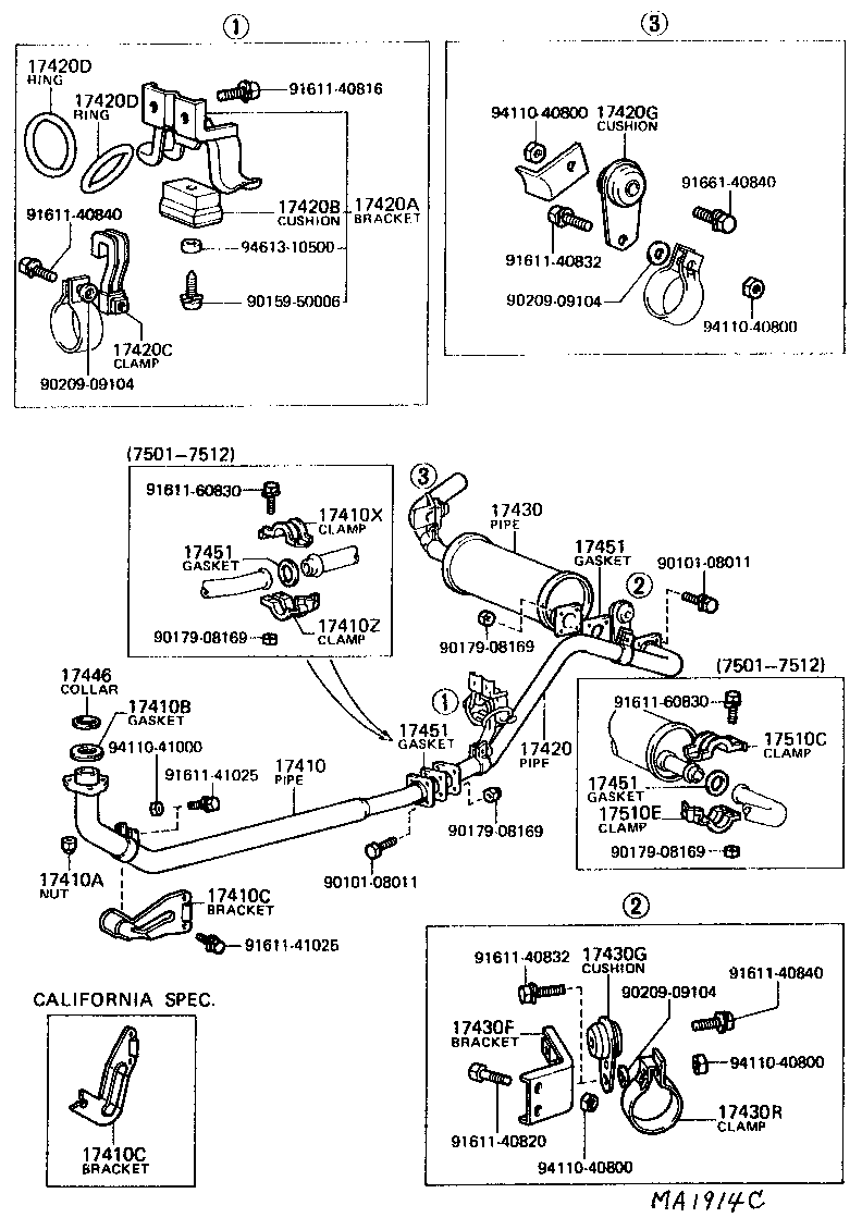 Exploded illustration MA1914C