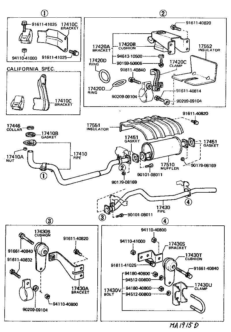 Exploded illustration MA1915D