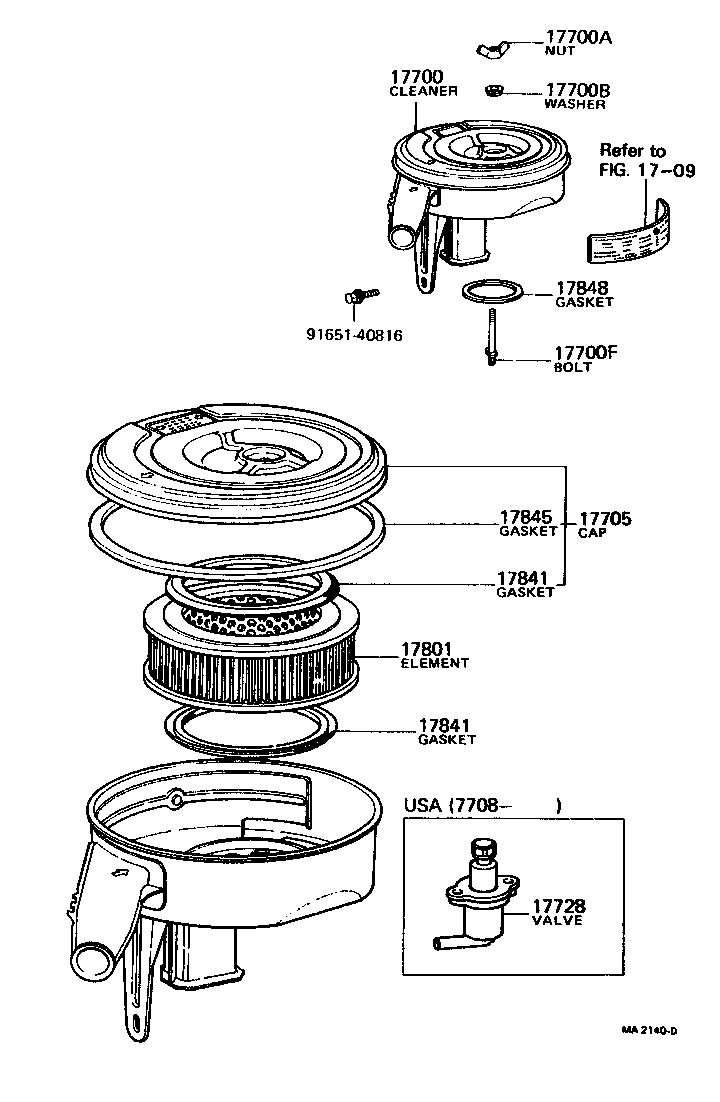Exploded illustration MA2140D