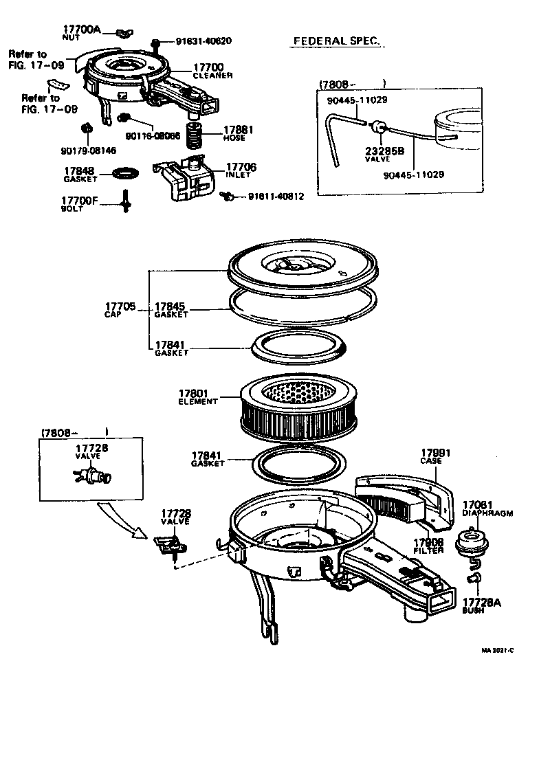 Exploded illustration MA3021C