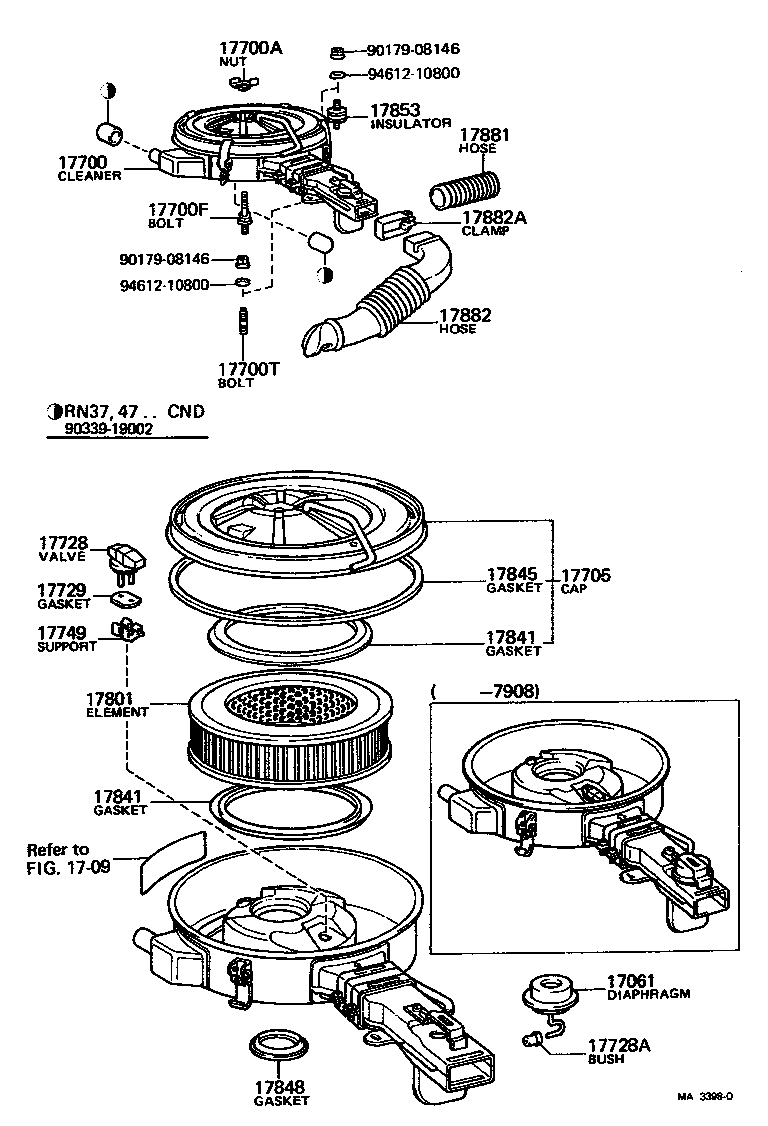 Exploded illustration MA3398D