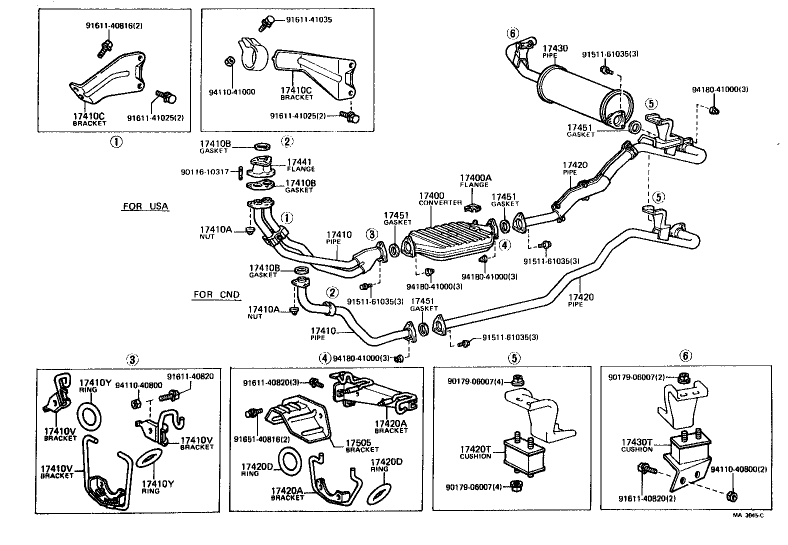 Exploded illustration MA3645C