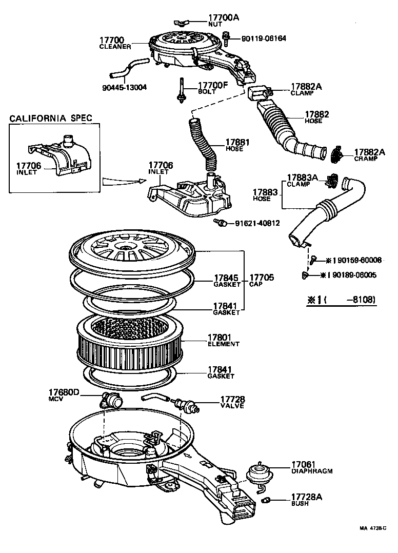 Exploded illustration MA4736C
