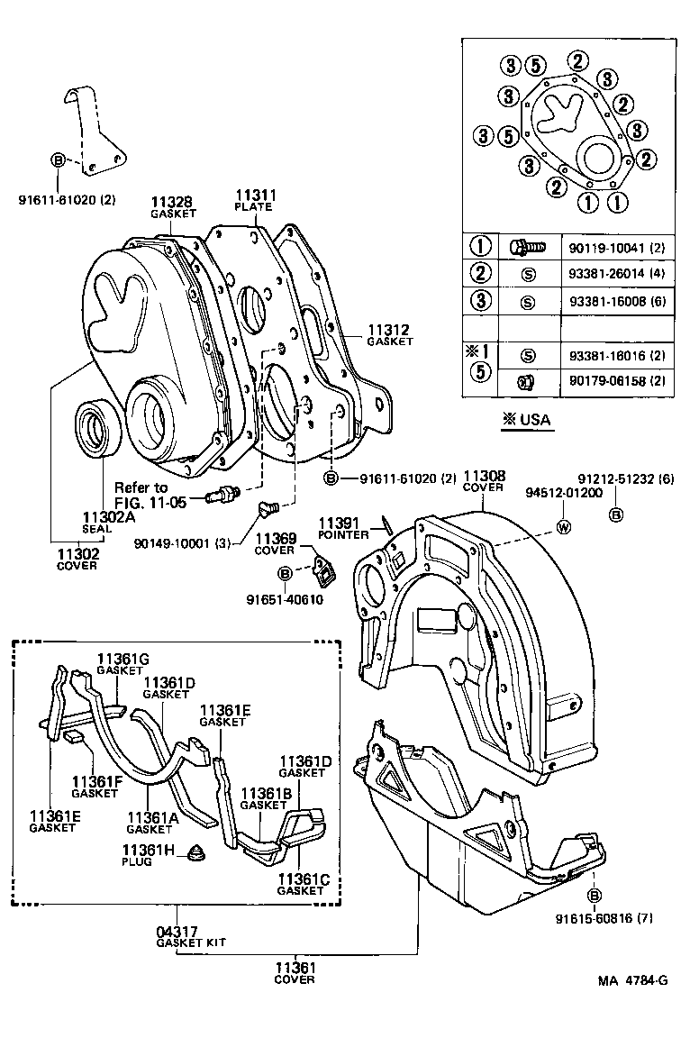 Exploded illustration MA4784G