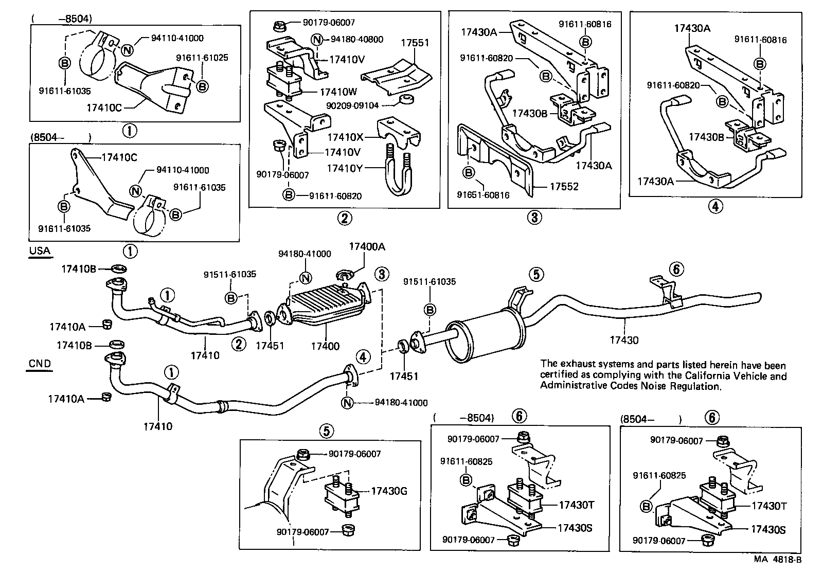 Exploded illustration MA4818B