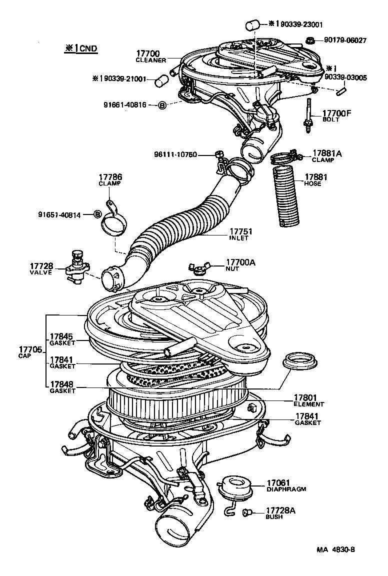 Exploded illustration MA4830B