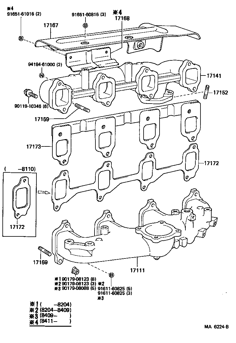 Exploded illustration MA6224B