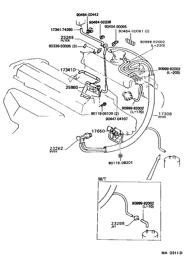 Exploded illustration MAD311D